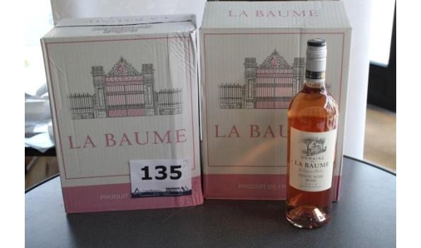 12 flessen à 75cl rosé wijn La Baume Pinot Noir, 2019